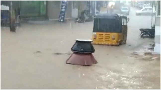 Viral video of two biryani utensils floating away in flooded Hyderabad street is breaking Internet’s heart. Watch