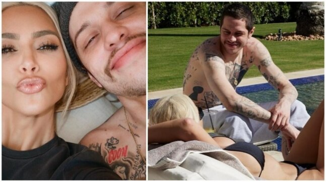 Kim Kardashian in black bikini chills with Pete Davidson by the pool in new pic