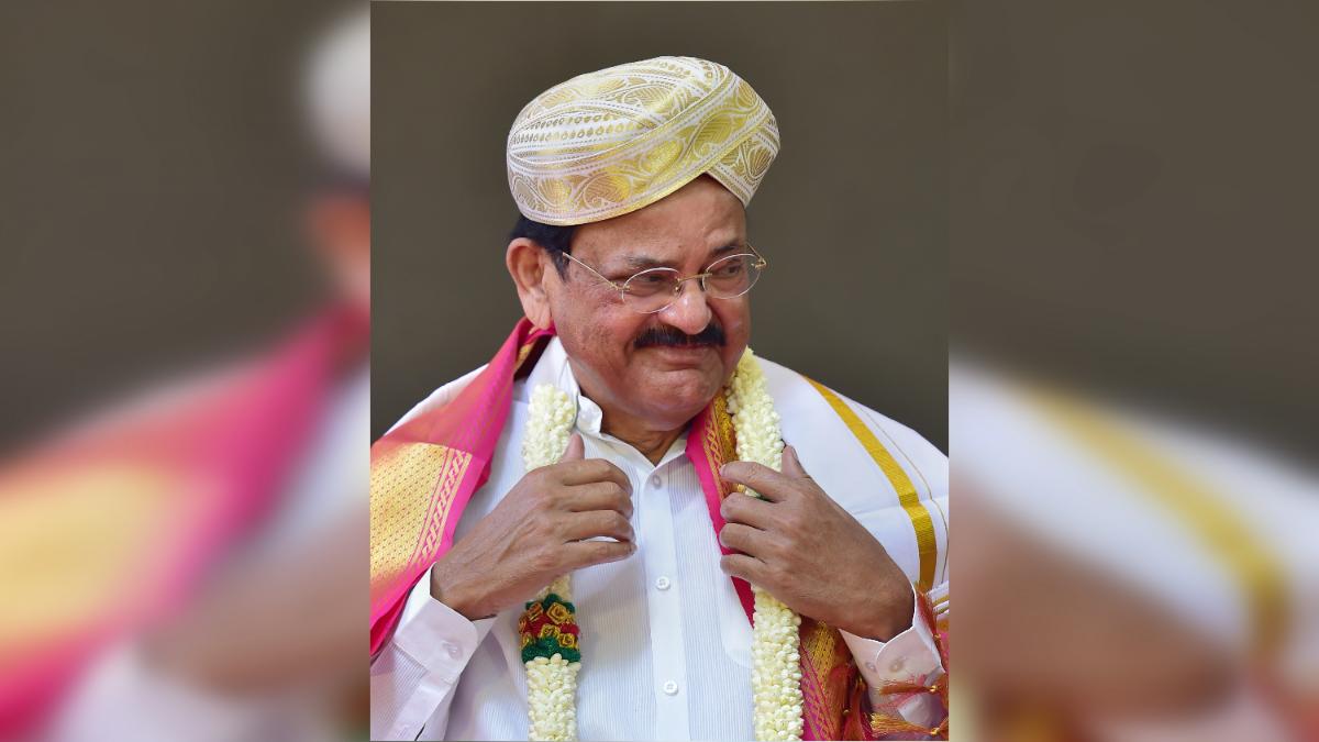 Venkaiah Naidu in white kurta and turban