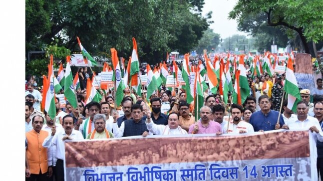 BJP chief JP Nadda participates in silent procession to mark Partition Horrors Remembrance Day - Vimarsana News
