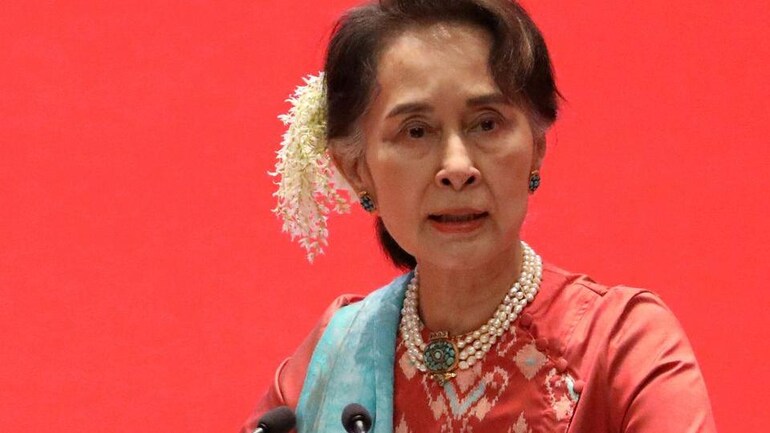 Myanmar court jails Suu Kyi for six years for corruption: Report Myanmar's State Counsellor Aung San Suu Kyi attends Invest Myanmar in Naypyitaw, Myanmar, January 28, 2019.