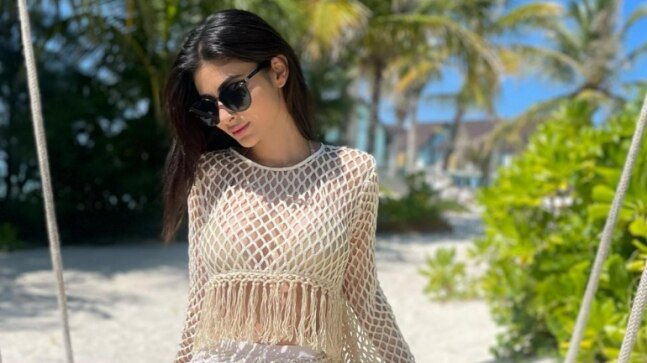 Mouni Roy flaunts Rs 1.4 lakh bag with sultry mesh outfit in throwback pics