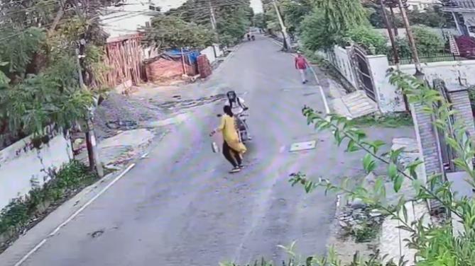 Bike hits woman crossing road in Dehradun, video goes viral