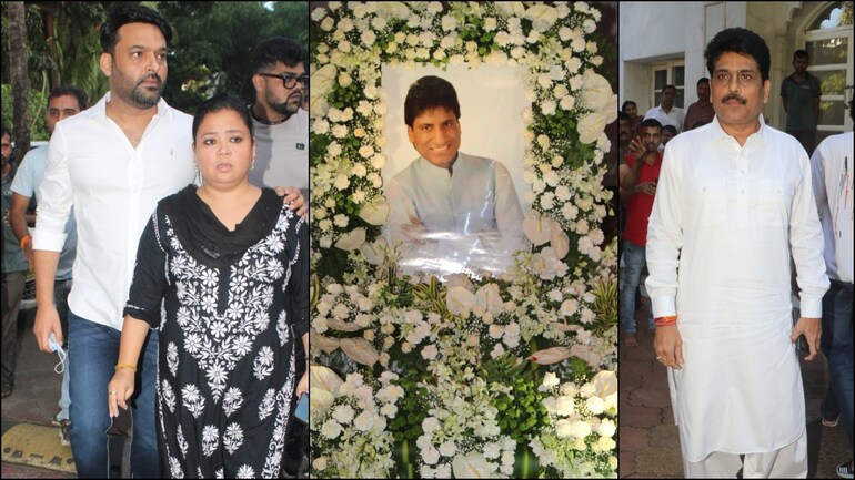 Kapil Sharma, Bharti Singh and Shailesh Lodha were at Raju Srivastava's prayer meet to pay their last respects to the comedian. Kapil Sharma, Bharti Singh and Shailesh Lodha were at Raju Srivastava's prayer meet to pay their last respects to the comedian.