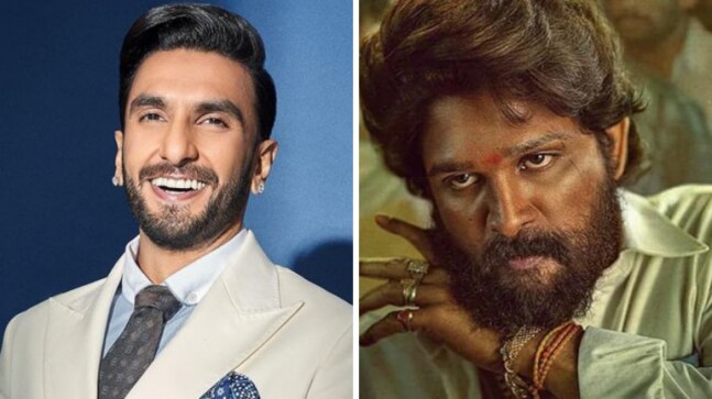 Ranveer Singh recreates 'main jhukega nahi' dialogue from Allu Arjun's Pushpa at SIIMA 2022. Watch
