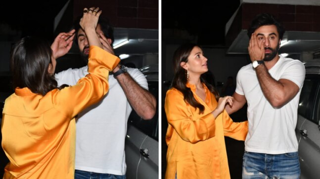 Ranbir Kapoor pushes Alia Bhatt's hand away as she tries to fix his hair, netizens react