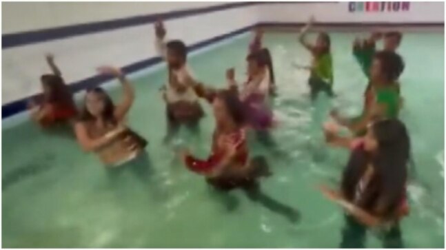 Video of people doing Garba in swimming pool goes viral. Internet reacts