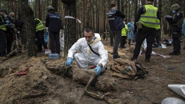 Bodies tortured with ropes around neck, broken limbs: Ukraine finds evidence of war crime on recaptured area