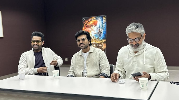 SS Rajamouli, Jr NTR and Ram Charan promote RRR with Japanese media ahead  of release. Pics here! - India Today