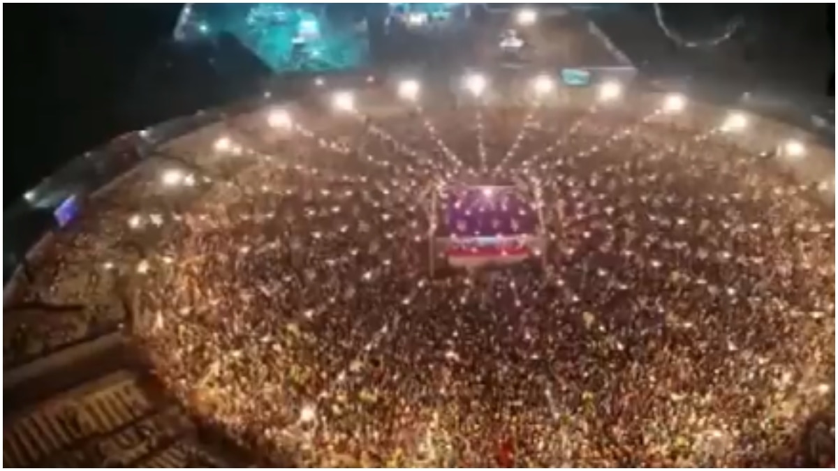 Drone shot of hundreds of people doing Garba in Gujarat’s Vadodara will amaze you. Viral video