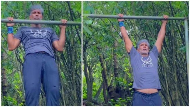 Milind Soman performs pull-ups in a jungle in new workout video. Watch