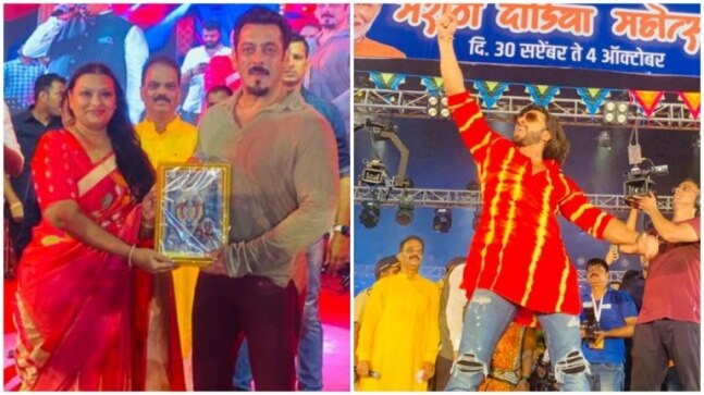 Salman Khan, Ranveer Singh amp up festive spirit as they join dandiya night in Mumbai. See pics, videos