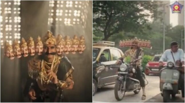 Mumbai Police’s new road safety advisory post features Ravana riding a bike. Seen it yet?