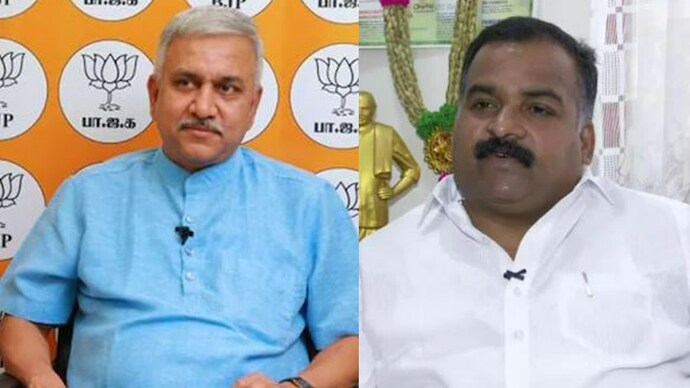 BJP spokesperson Naryanan Thirupathy (left) and Congress MP Manickam Tagore reacted to the Centre's decision to appeal the release of the convicts in the Rajiv Gandhi case. (File photo) BJP spokesperson Naryanan Thirupathy (left) and Congress MP Manickam Tagore