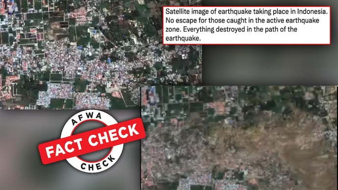 As per the AFWA probe, the viral clip is from 2018 when back-to-back natural disasters hit the Indonesian coastal island of Sulawesi. Fact Check: 2018 satellite view of disaster-hit Indonesia FALSELY shared as recent