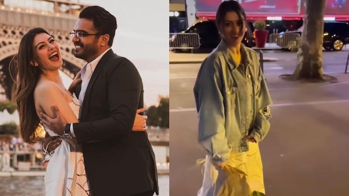 Hansika looks happy in an old clip from Paris, where Sohael Khaturiya proposed.