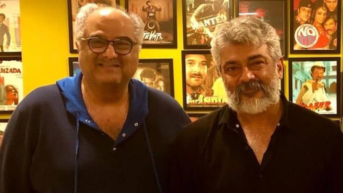 Boney Kapoor and Ajith Kumar. Boney Kapoor and Ajith Kumar.