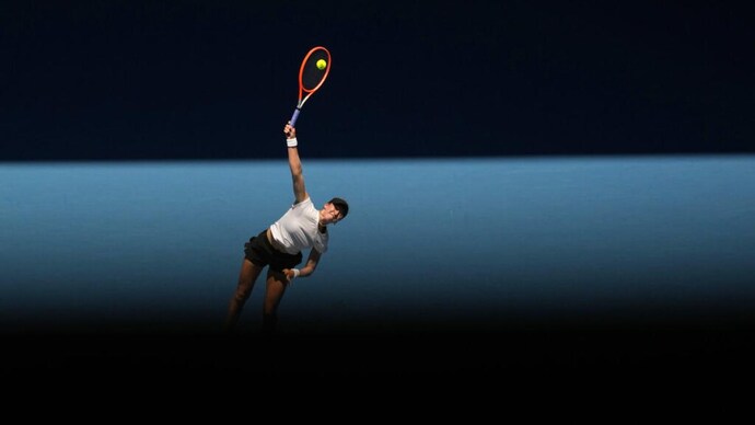 Play was suspended on outside courts at Australian Open. (AP Photo)