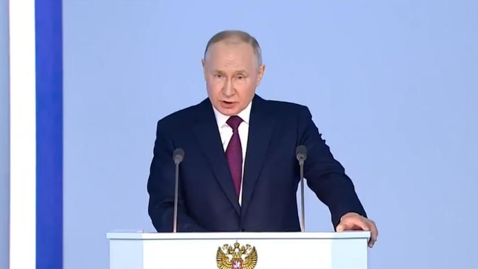 Vladimir Putin addressed the Federal Assembly on Tuesday. (Photo: Screengrab/RT) Vladimir Putin