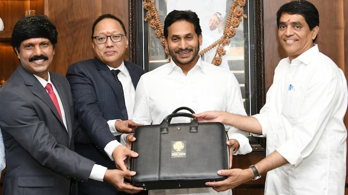 andhra cm ys jagan mohan reddy with budget 2023-24