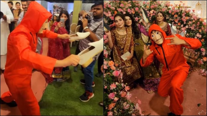 A Pakistani wedding had a special joota chori ritual in Money Heist style.