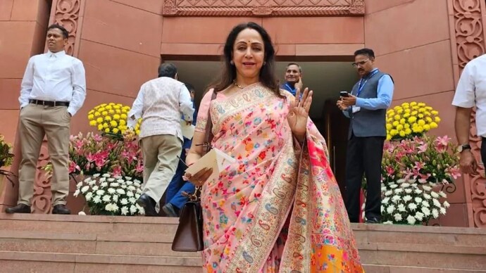 Hema Malini shares inside pics from new Parliament building. Says 'it  showcases India's strides into a brave new world' - India Today