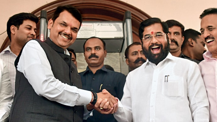 Will the smile last?  CM Eknath Shinde with Deputy CM Devendra Fadnavis.  (Photo: ANI)