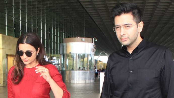 Parineeti Chopra looks gorgeous in red as she and Raghav Chadha arrive in Delhi ahead of their engagement. Watch - India Today