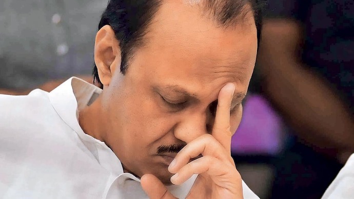 NOT SUCH A BRAVE FRONT: Ajit Pawar at a press conference in Mumbai, June 8. (Photo: ANI)