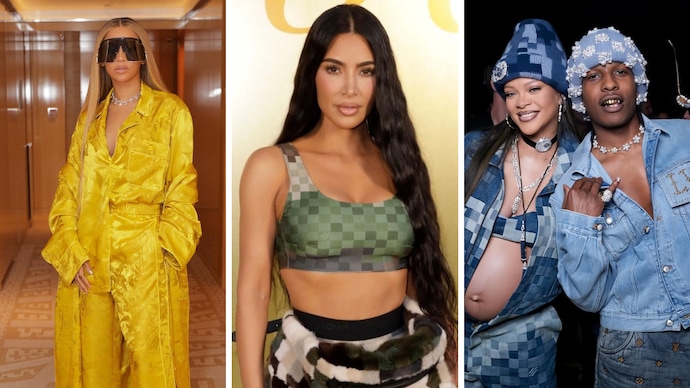 Beyonce, Kim Kardashian and Rihanna with A$AP Rocky. Beyonce, Kim Kardashian and Rihanna with A$AP Rocky.