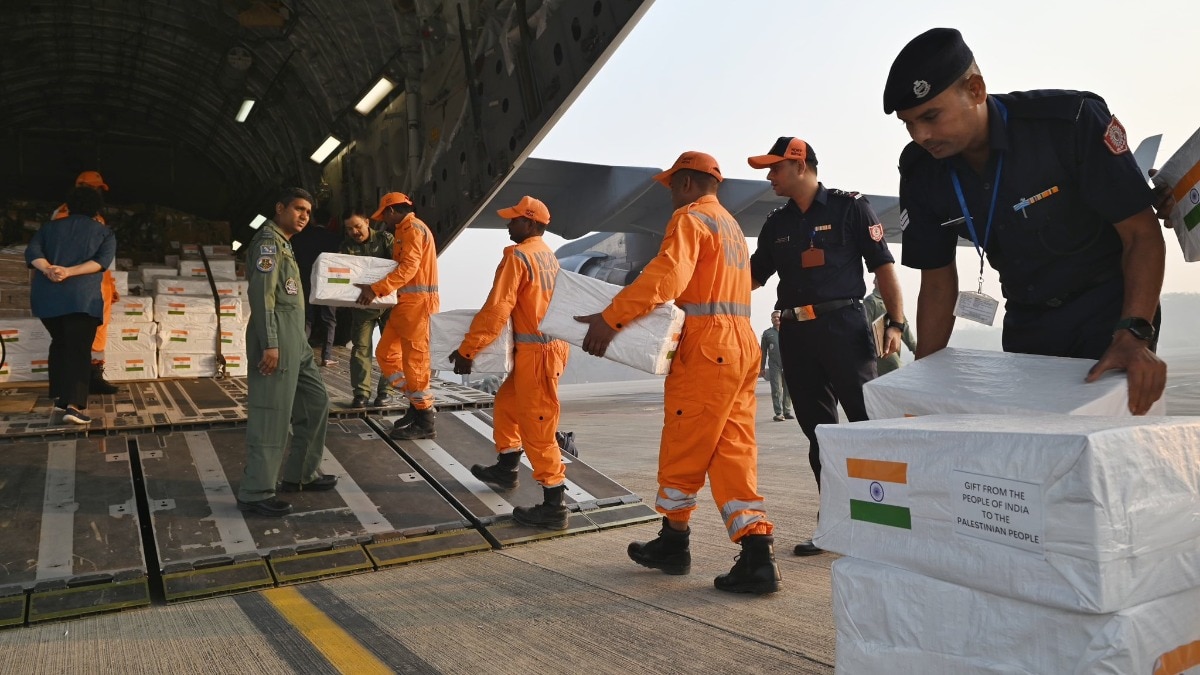 An Indian IAF C-17 flight will carry the aid to Egypt's El-Arish airport from where it will be sent to Palestine. (Photo: X/Arindam Bagchi)