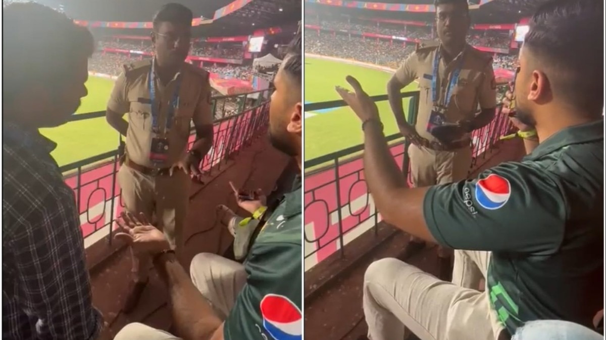 A Pakistani fan was asked to not chant "Pakistan Zindabad". (Screengrab)