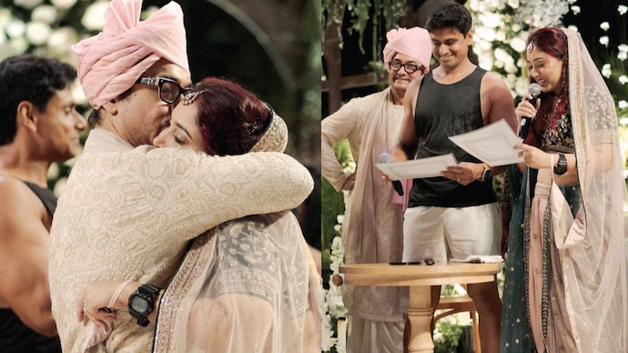 Viral pic: Emotional Aamir Khan hugs and kisses daughter Ira Khan on wedding day - India Today