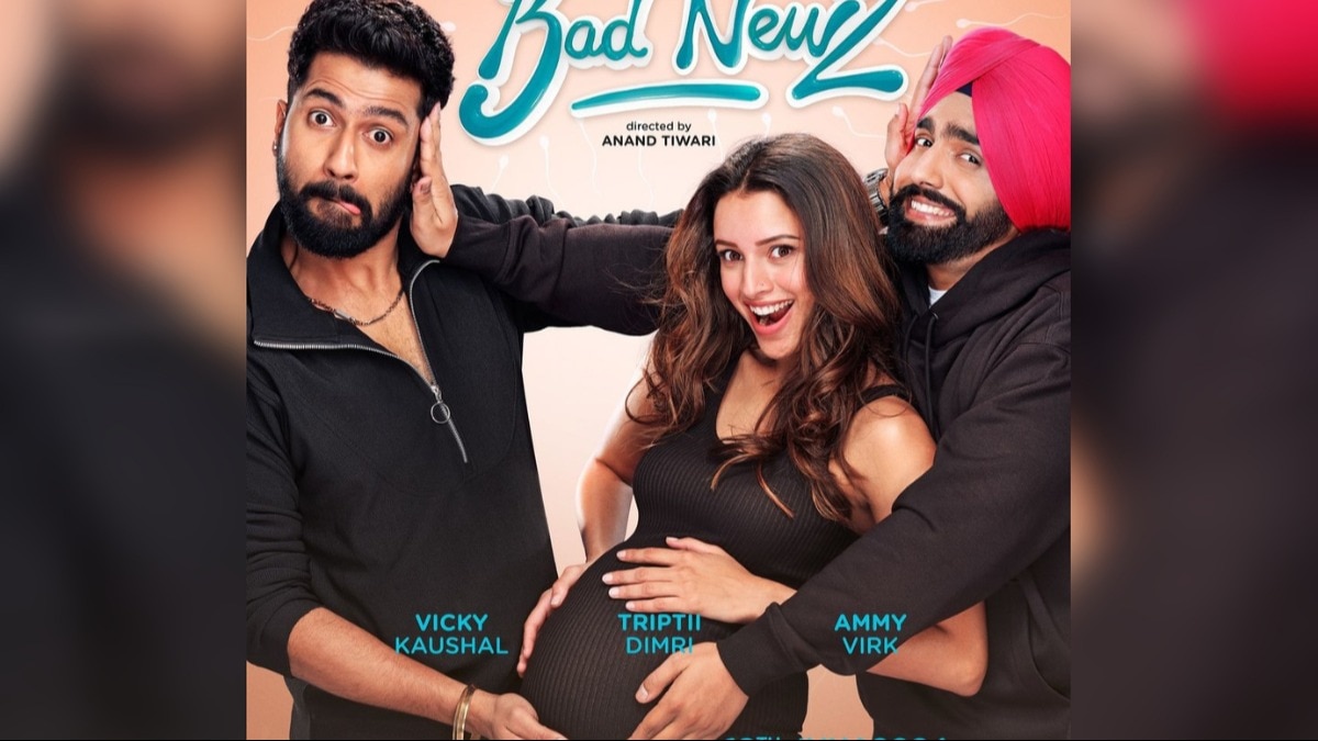 Bad Newz: Triptii Dimri flaunts baby bump in new poster with Vicky Kaushal,  Ammy Virk - India Today