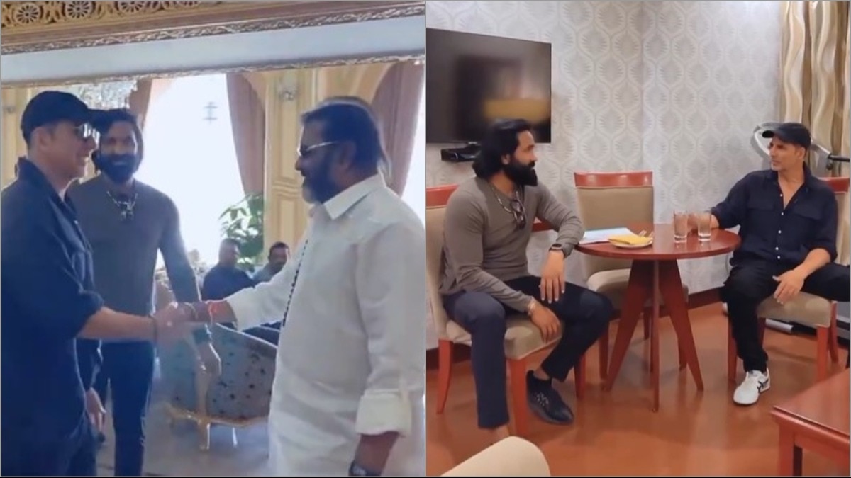 Akshay Kumar meets Vishnu Manchu and Mohan Babu.