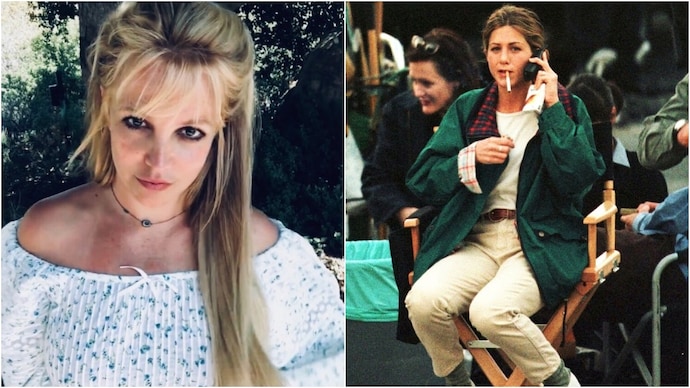 Britney Spears' latest cryptic post features a throwback picture of Jennifer Aniston. (Photo: Instagram/Britney Spears, Britney via Getty)