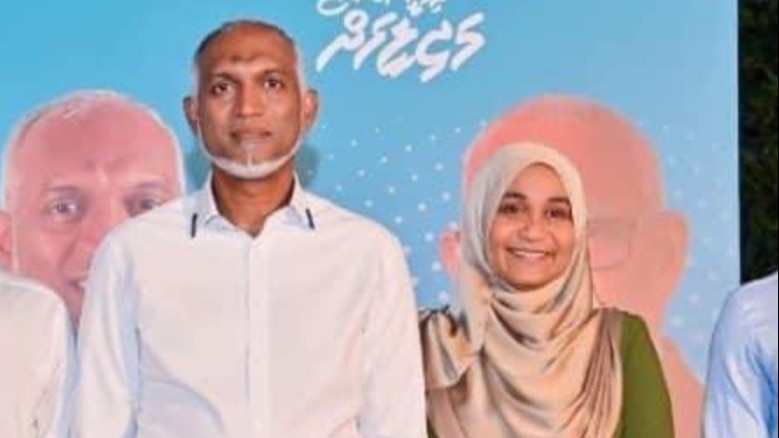 Mariyam Shiuna with Mohamed Muizzu