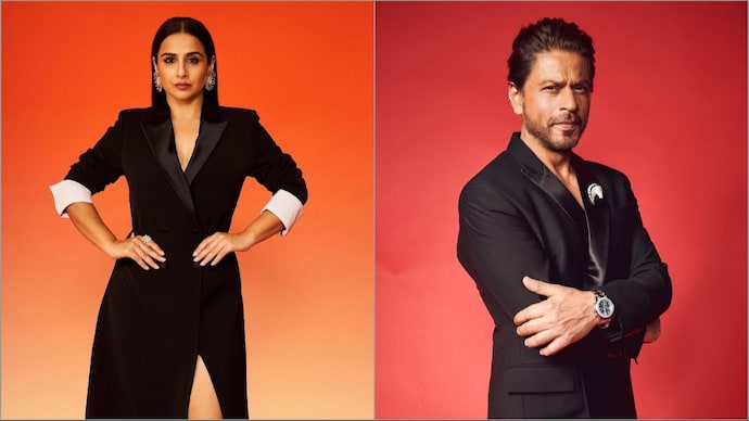 Vidya Balan talks about working with Shah Rukh Khan. (Credit: Instagram/balanvidya/poojadadlani02) Vidya Balan talks about working with Shah Rukh Khan.
