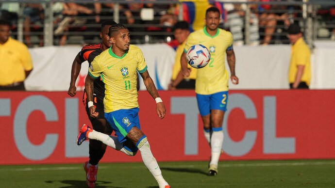 Rapinha scored the goal for Brazil in the draw (Courtesy: Reuters)