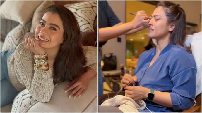 Kajol shared a video of her makeup session. Kajol