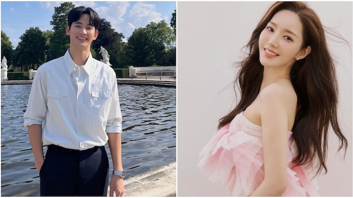 Kim Soo-hyun and Park Min-young at KCON LA 2024. (Photo: Instagram/rachel_mypark/soohyun_k216) Kim Soo-hyun and Park Min-young at KCON LA 2024.