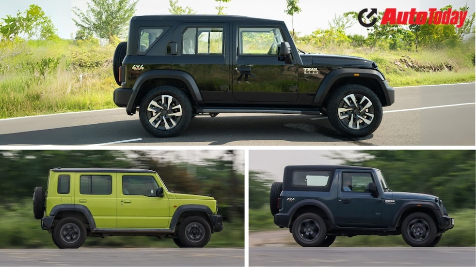 Mahindra Thar Roxx vs Mahindra Thar vs Maruti Suzuki Jimny