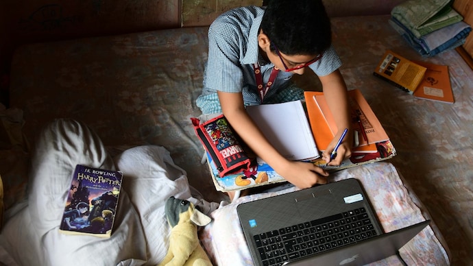 A school student takes an online class from home during the Covid-19 lockdown. (Photo: Getty Images) The cortex region of the brain naturally thins with age, but the three-year study found much more thinning than expected.