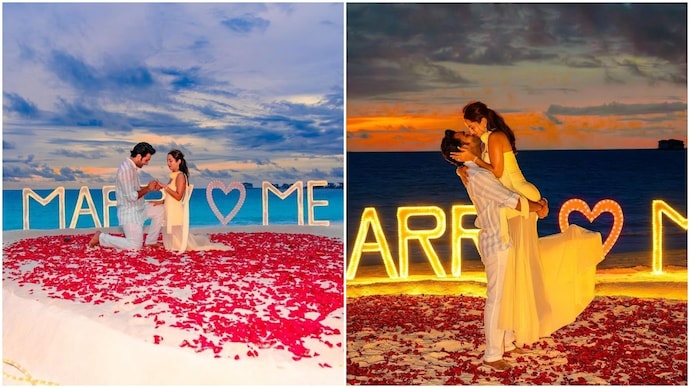 Aadar Jain got engaged to Alekha Advani. (Credit: Instagram/aadarjain) Aadar Jain got engaged to Alekha Advani.