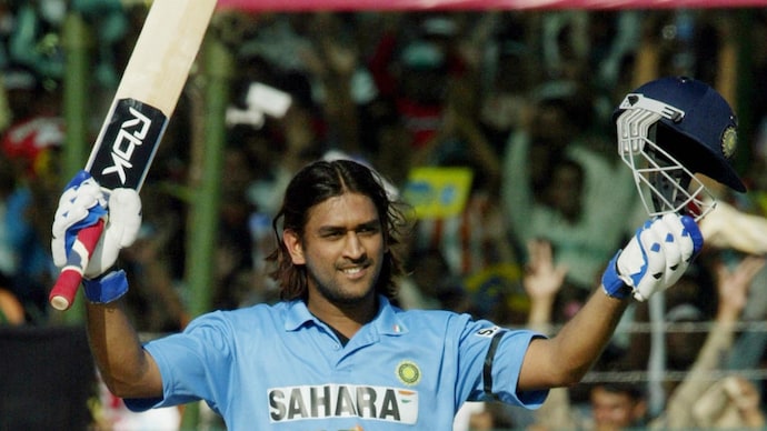 A young MS Dhoni thrilled the Jaipur crowd with his whirlwind innings (Courtesy: AFP)