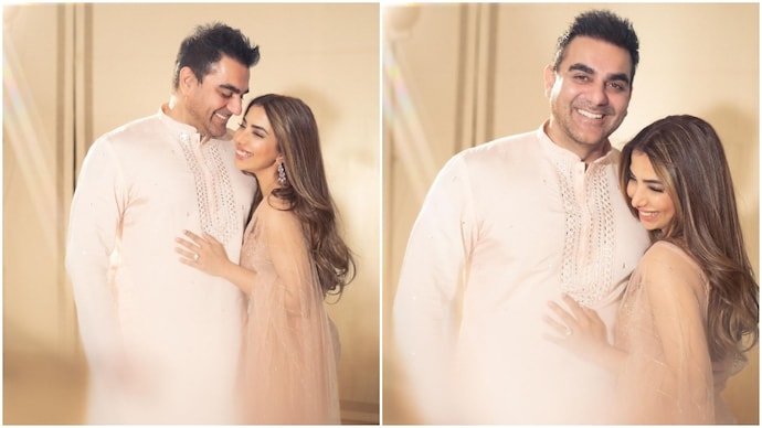 Romantic photoshoot of Arbaaz Khan and Shura Khan. (Credit: Instagram/sshurakhan) Romantic photoshoot of Arbaaz Khan and Shura Khan.