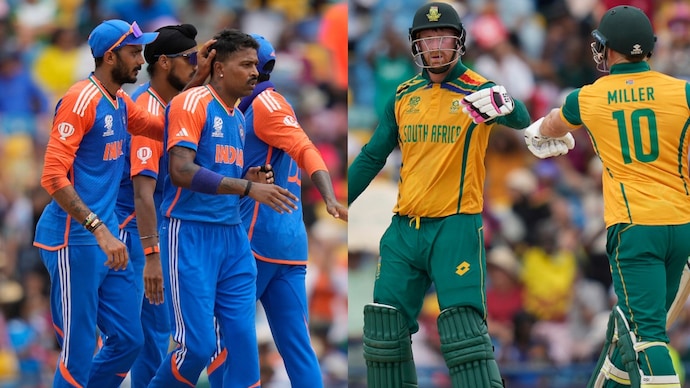 Indian teammates and South African teammates in India vs South Africa T20 Series