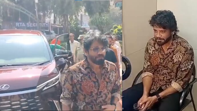 Watch: Actor Nagarjuna buys new Lexus car, meets fans outside RTA office - India Today