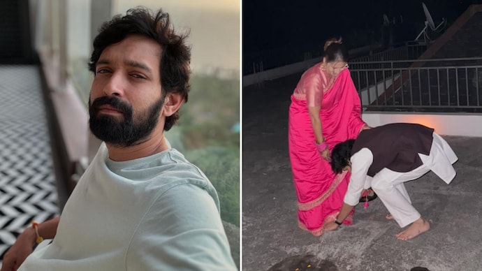 Vikrant Massey reacted to the viral picture of him touching his wife's feet on Karwa Chauth (Photo: Instagram/Vikrant Massey) Vikrant Massey reacts to viral picture of him touching wife's feet on Karva Chauth