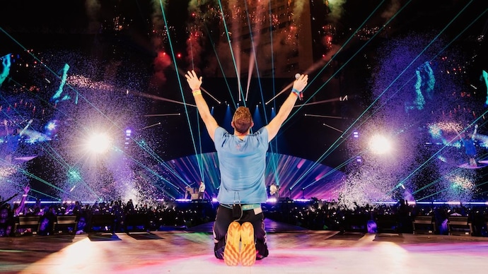 Chris Martin performed at the Mumbai concert. (Photo: Coldplay/Instagram) Chris Martin performed at the Mumbai concert.